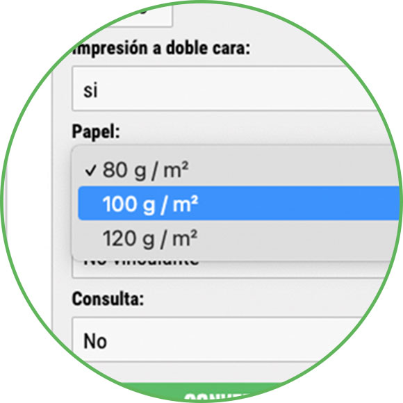 Allows you to choose the type of weight for PDF projects